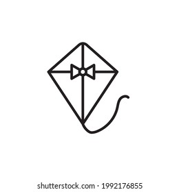 Icono de línea de cometa, signo de vector de contorno, pictograma de estilo lineal aislado en blanco. Símbolo, ilustración del logotipo.
