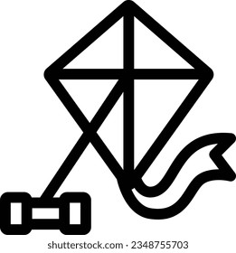 Kite Line Icon - Single Icon, Vector