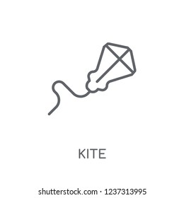 Kite linear icon. Modern outline Kite logo concept on white background from camping collection. Suitable for use on web apps, mobile apps and print media.
