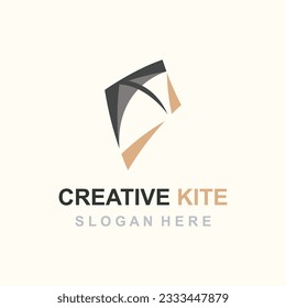 Kite Logo Design. paper kite handraw style and creative. minimalist, and luxury logo vector template