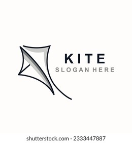 Kite Logo Design. paper kite handraw style and creative. minimalist, and luxury logo vector template