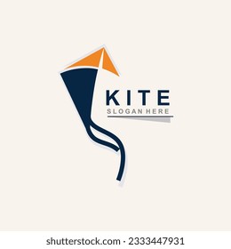 Kite Logo Design. paper kite handraw style and creative. minimalist, and luxury logo vector template