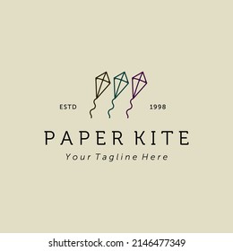 Kite logo vector illustration design. Paper Kite creative icon logo. Flying Kite logo concept inspiration