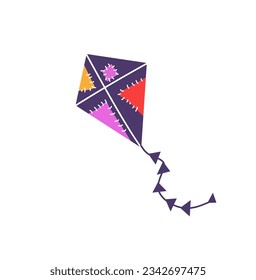 kite made of cloth on a white background