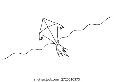 Pipa em movimento contínuo uma linha desenhando ilustração vetorial minimalista linear