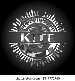 Kite on grey camouflaged texture