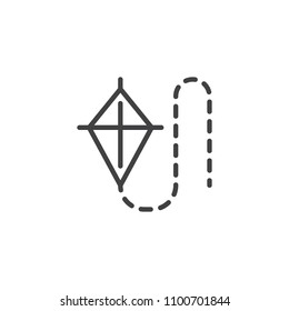Kite outline icon. linear style sign for mobile concept and web design. Makar Sankranti simple line vector icon. Symbol, logo illustration. Pixel perfect vector graphics