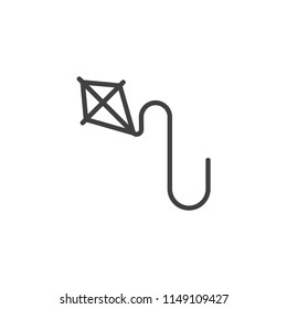 Kite outline icon. linear style sign for mobile concept and web design. Kites fly simple line vector icon. Symbol, logo illustration. Pixel perfect vector graphics