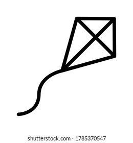 Kite outline icon on isolated white background, Kite line icon, Kite vector illustration for logo, ui, web, apps, banner, poster, brochure, infographic, etc.
