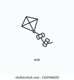 Kite outline icon. Simple linear element illustration. Isolated line Kite icon on white background. Thin stroke sign can be used for web, mobile and UI.