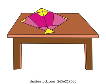 A kite placed on a table vector illustration