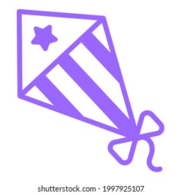 kite purple line icon, vector design usa independence day icon.