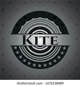 Kite realistic black emblem. Vector Illustration. Detailed.