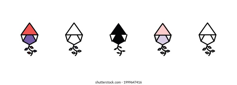 kite set vector type icon