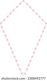 Kite Shape Kite frame flower border floral vector cute pink pastel decoration love pattern classic romantic photo frame design background wedding anniversary birthday valentine Christmas