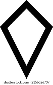 Kite shape symbol vector icon outline stroke for creative graphic design ui element in a pictogram illustration