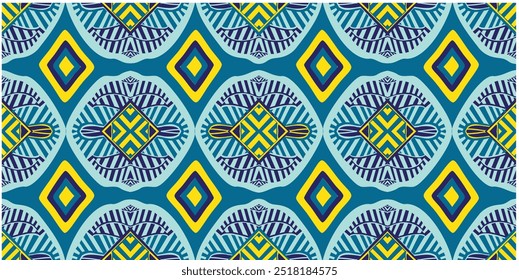 kite shaped repeated with oval abstract creative thick stripes background traditional seamless pattern design