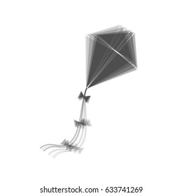 Kite sign. Vector. Gray icon shaked at white background.