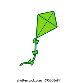 Kite sign. Vector. Lemon scribble icon on white background. Isolated