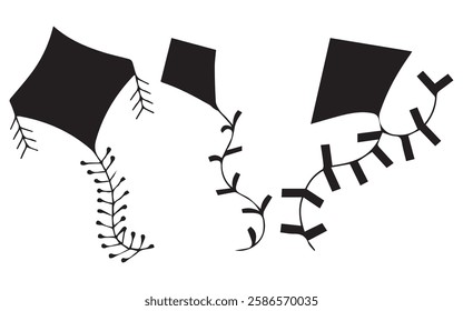 Kite Silhouettes vector Illustration Set