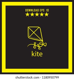kite sketch vector icon