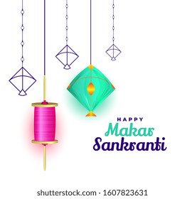 kite and spool for makar sankranti festival