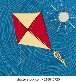 Kite in the sun, decorative card