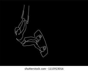 Kite surfer line drawing, vector illustration design. Outdoor sports collection.