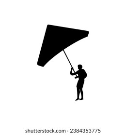 Kite Surfing Icon on White Background - Simple Vector Illustration