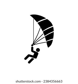 Kite Surfing Icon on White Background - Simple Vector Illustration