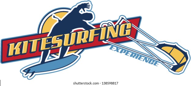 Kite surfing vector wallpaper