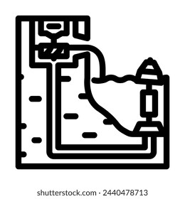 kite system tidal power line icon vector. kite system tidal power sign. isolated contour symbol black illustration