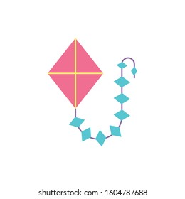 kite toy design of Childhood play fun kid game gift object little and present theme Vector illustration