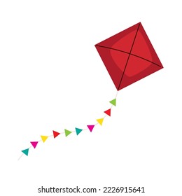 kite toy flat icon isolated