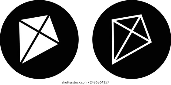 kite toy icon set black designed in filled, outline, line and stroke style. Paper kite creative, minimalist, and luxury vector template isolated on transparent background used for web, mobile, ui
