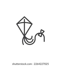 Kite toy line icon. linear style sign for mobile concept and web design. Kite fly outline vector icon. Symbol, logo illustration. Vector graphics