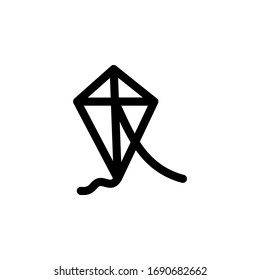 Ilustración del icono de contorno de juguete de cometa

