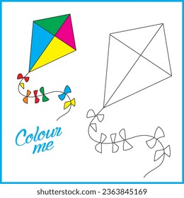 Libro de coloración de vectores de cometas para niños