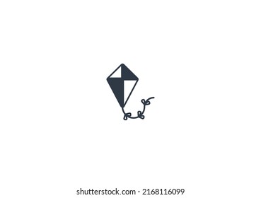 Kite vector flat emoticon. Isolated Kite illustration. Kite icon
