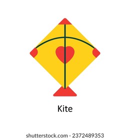 Kite vector Flat Icon Design illustration. Symbol on White background EPS 10 File 
