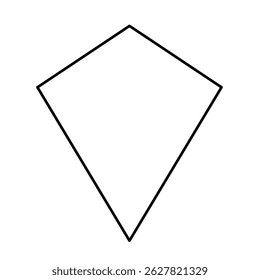 Kite vector. Geometric Shapes for preschool or primary school children. Can be used for web, logo, mobile app, UI, UX on white background