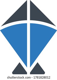 kite vector glyph color icon 