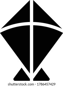 kite vector glyph flat icon 