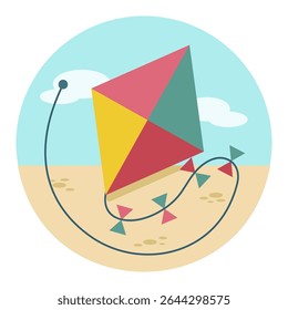 Kite vector icon. Beach. Summer. Summertime. Vacation, eps 10