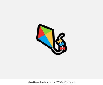 Kite vector icon. Emoji illustration. Isolated Kite vector emoticon