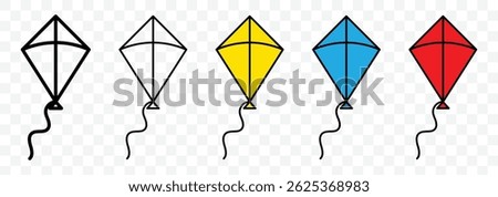 kite vector icon. Vector Illustration, Fly Kite. Kite vector illustration