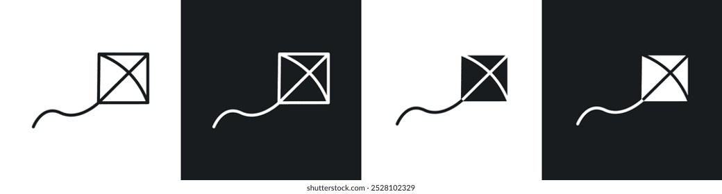 Drachen-Vektorsymbol in Schwarz-Weiß
