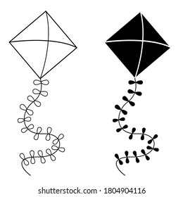 Kite Vektorsymbol-Set. Zeichensammlung für Kinderillustrationen. schönes Symbol.