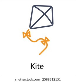 Kite vector icon stock illustration