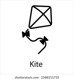 Kite vector icon stock illustration